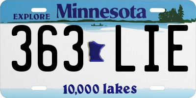 MN license plate 363LIE