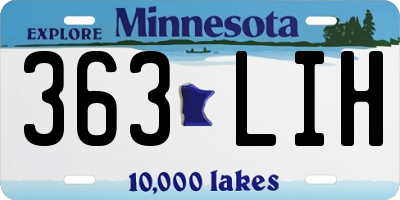 MN license plate 363LIH