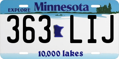 MN license plate 363LIJ