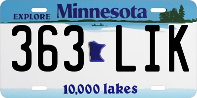MN license plate 363LIK