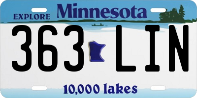 MN license plate 363LIN