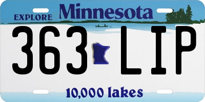 MN license plate 363LIP