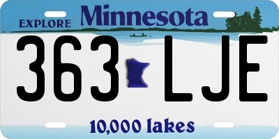 MN license plate 363LJE