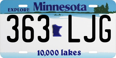 MN license plate 363LJG