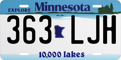 MN license plate 363LJH