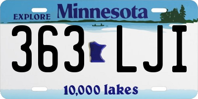 MN license plate 363LJI