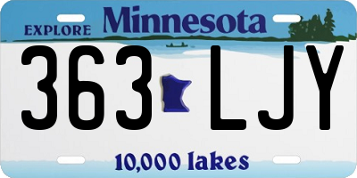 MN license plate 363LJY