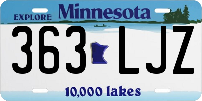 MN license plate 363LJZ