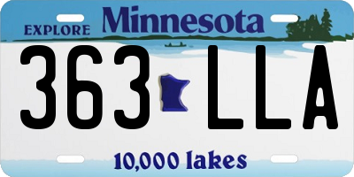 MN license plate 363LLA