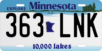 MN license plate 363LNK