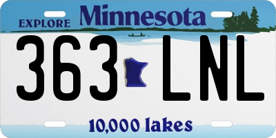 MN license plate 363LNL