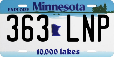 MN license plate 363LNP