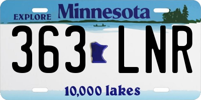 MN license plate 363LNR