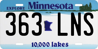 MN license plate 363LNS