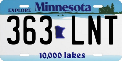 MN license plate 363LNT