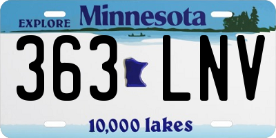 MN license plate 363LNV
