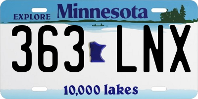 MN license plate 363LNX