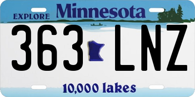 MN license plate 363LNZ