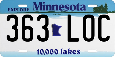 MN license plate 363LOC