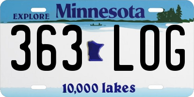 MN license plate 363LOG