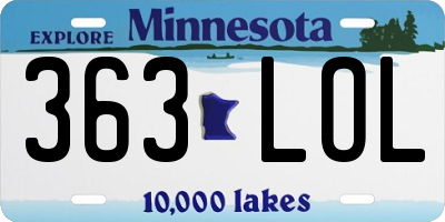 MN license plate 363LOL