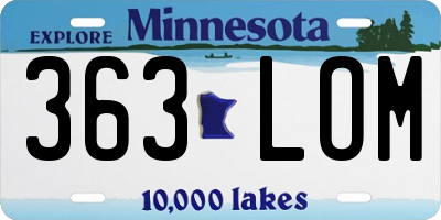 MN license plate 363LOM