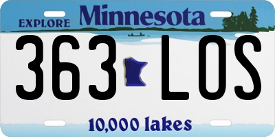 MN license plate 363LOS