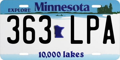 MN license plate 363LPA