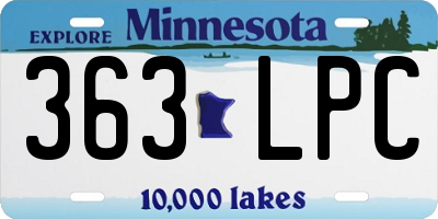 MN license plate 363LPC