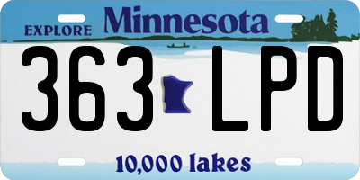 MN license plate 363LPD