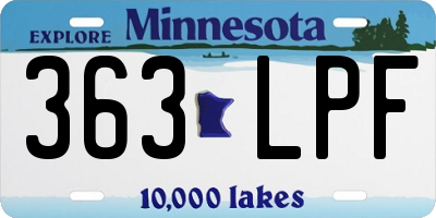 MN license plate 363LPF