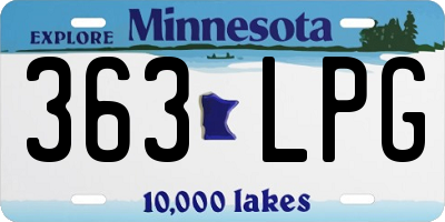 MN license plate 363LPG