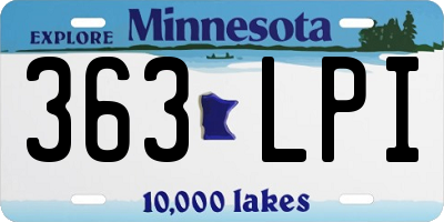 MN license plate 363LPI
