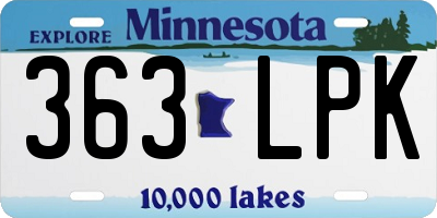 MN license plate 363LPK