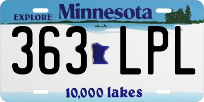 MN license plate 363LPL