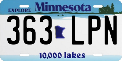 MN license plate 363LPN