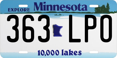 MN license plate 363LPO