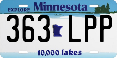 MN license plate 363LPP