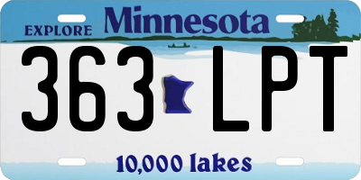 MN license plate 363LPT
