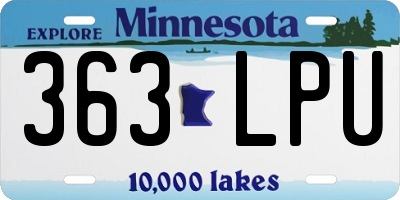 MN license plate 363LPU