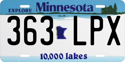 MN license plate 363LPX