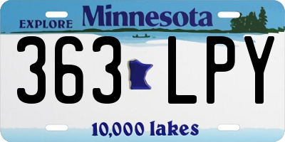 MN license plate 363LPY