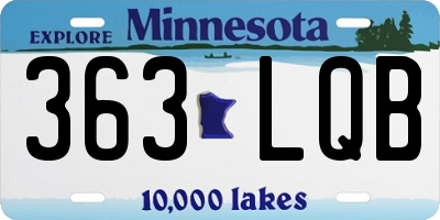 MN license plate 363LQB