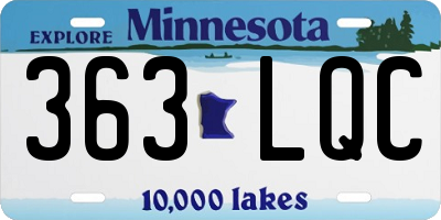 MN license plate 363LQC