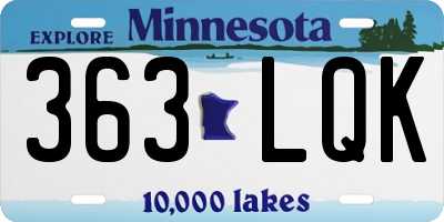 MN license plate 363LQK