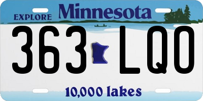 MN license plate 363LQO