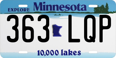 MN license plate 363LQP