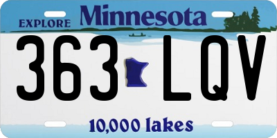 MN license plate 363LQV