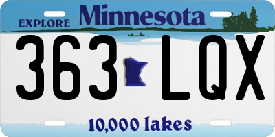 MN license plate 363LQX