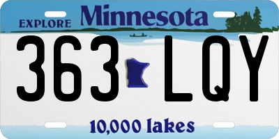 MN license plate 363LQY